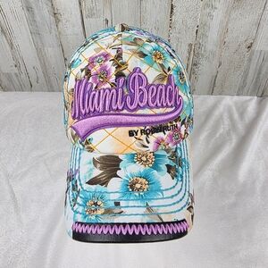 Robin Ruth Miami Beach Floral Snapback Baseball Cap OSFA